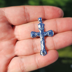 10K, 14K or 18K Gold INRI Crucifix Pendant