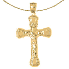 10K, 14K or 18K Gold INRI Crucifix Pendant