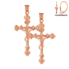 Pendientes de Crucifijo INRI de Oro de 14K o 18K