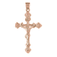 10K, 14K or 18K Gold INRI Crucifix Pendant