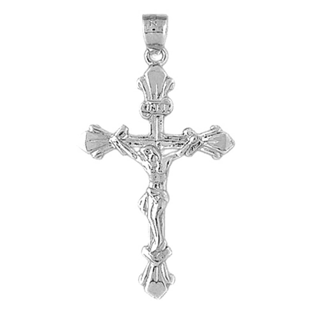 10K, 14K or 18K Gold INRI Crucifix Pendant