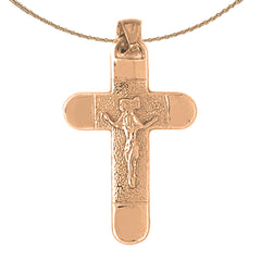 14K or 18K Gold INRI Crucifix Pendant