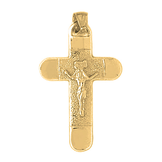 14K or 18K Gold INRI Crucifix Pendant