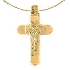 14K or 18K Gold INRI Crucifix Pendant