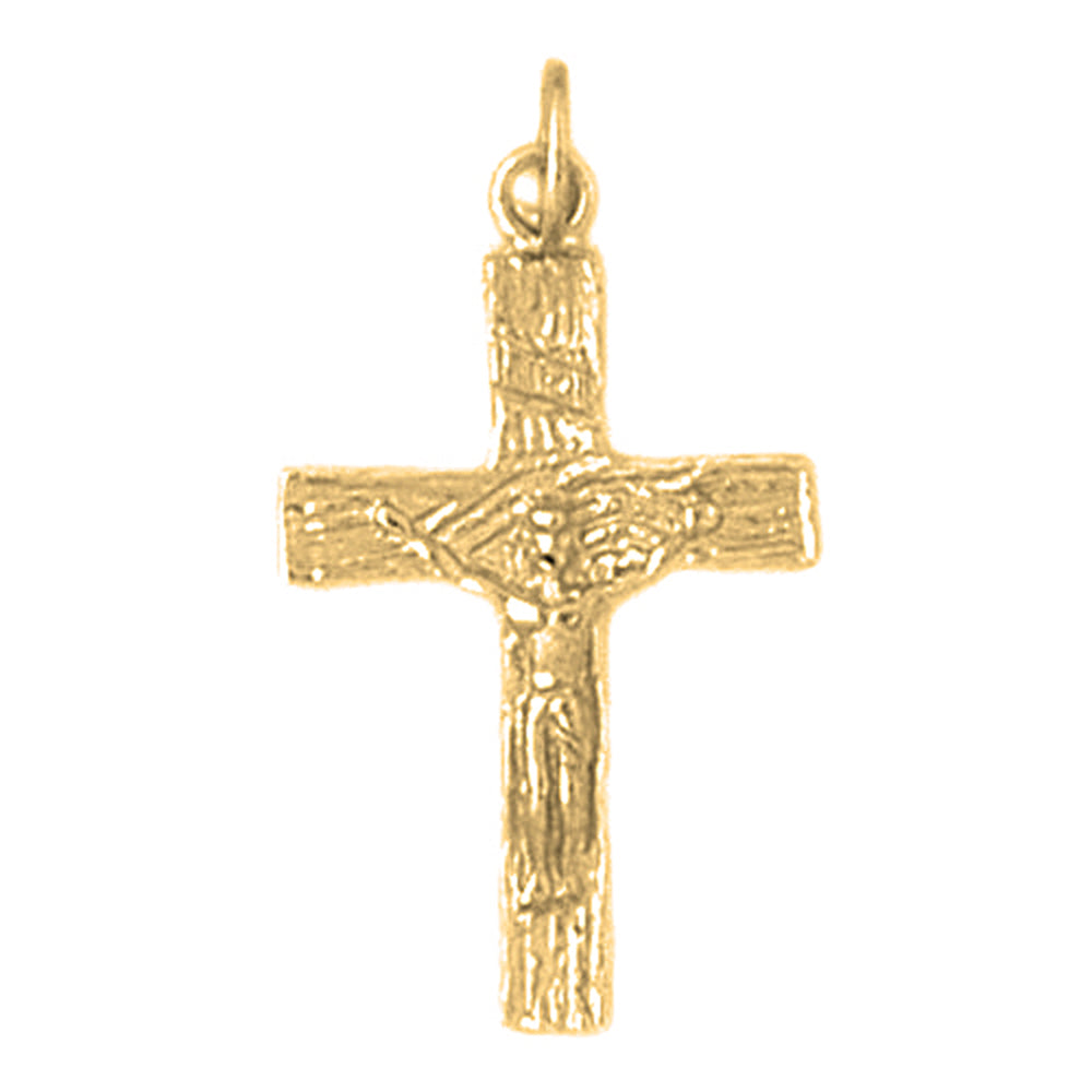 14K or 18K Gold INRI Crucifix Pendant