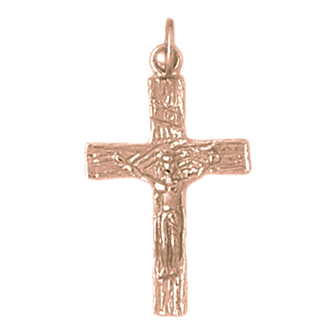 14K or 18K Gold INRI Crucifix Pendant