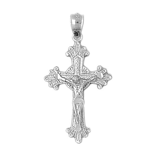 14K or 18K Gold Glory Budded Crucifix Pendant