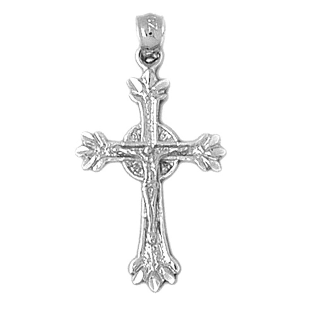 14K or 18K Gold Glory Budded Crucifix Pendant