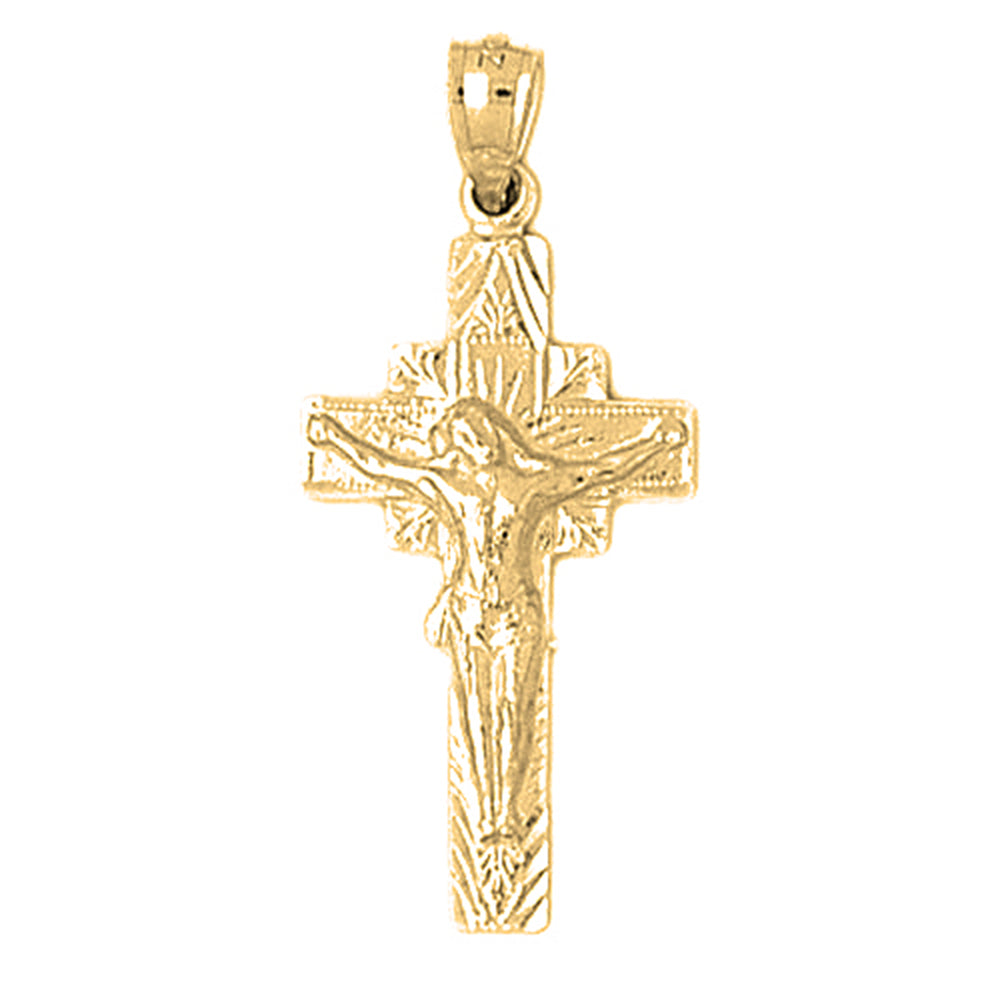 10K, 14K or 18K Gold Quadrate Crucifix Pendant