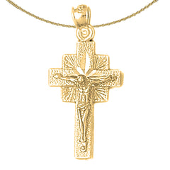 10K, 14K or 18K Gold Quadrate Crucifix Pendant