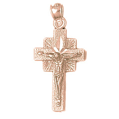 10K, 14K or 18K Gold Quadrate Crucifix Pendant