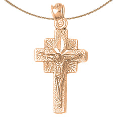 10K, 14K or 18K Gold Quadrate Crucifix Pendant