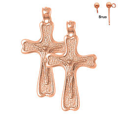 Pendientes Crucifijo Auseklis de Oro de 14K o 18K