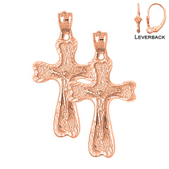 14K or 18K Gold Auseklis Crucifix Earrings