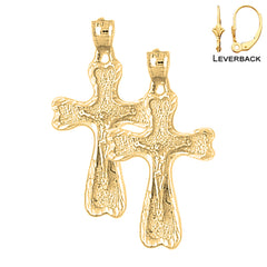 14K oder 18K Gold Auseklis Kruzifix Ohrringe