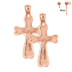 14K or 18K Gold Auseklis Crucifix Earrings