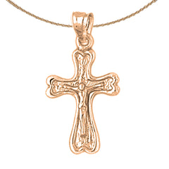 14K or 18K Gold Auseklis Crucifix Pendant