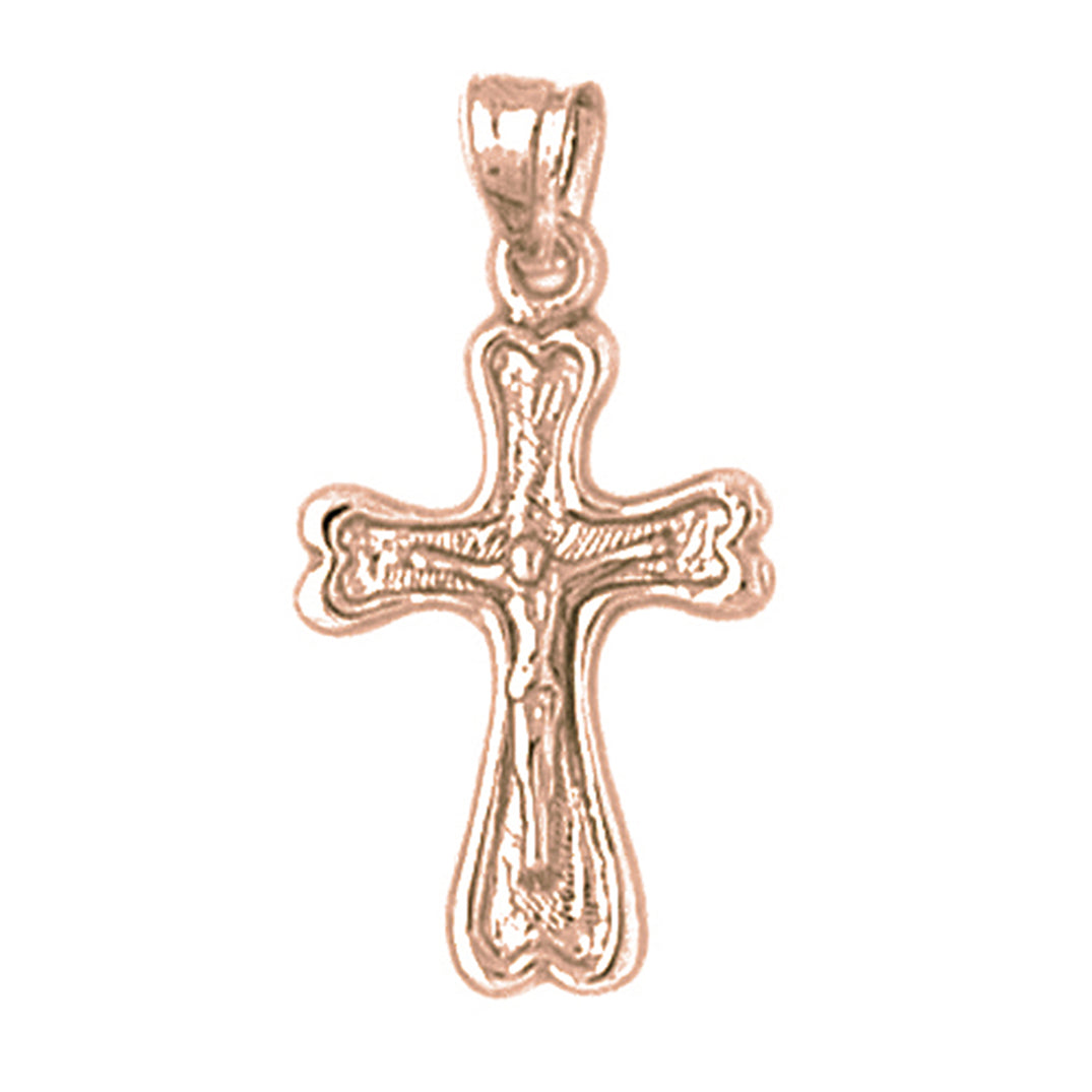 14K or 18K Gold Auseklis Crucifix Pendant