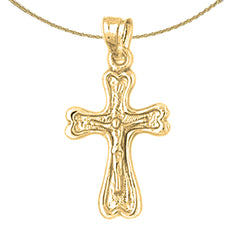 14K or 18K Gold Auseklis Crucifix Pendant