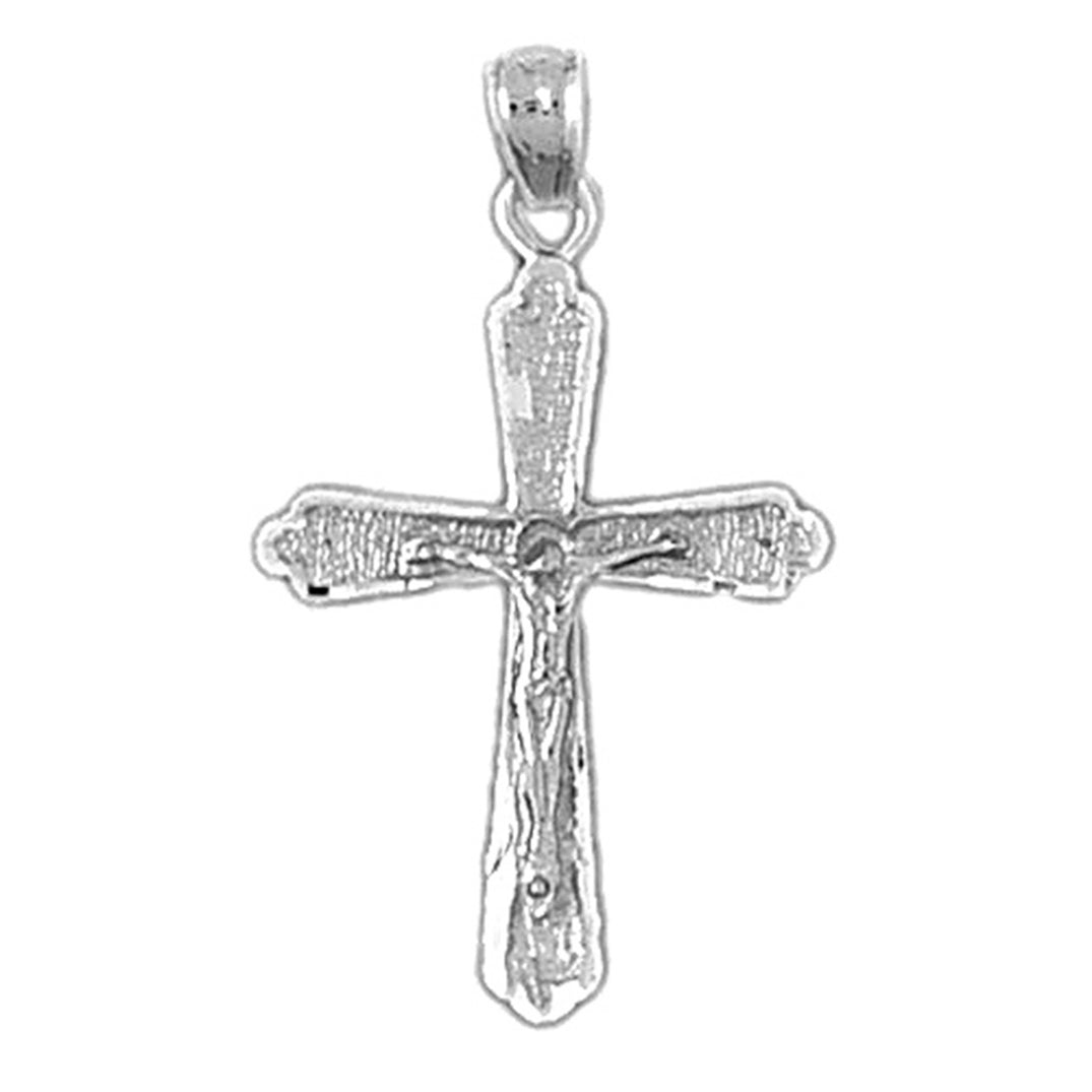 14K or 18K Gold Budded Crucifix Pendant