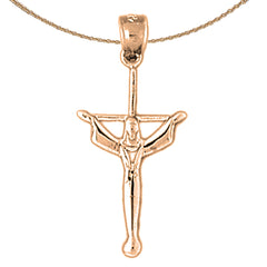 14K or 18K Gold Latin Crucifix Pendant