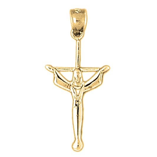 14K or 18K Gold Latin Crucifix Pendant