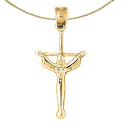 14K or 18K Gold Latin Crucifix Pendant