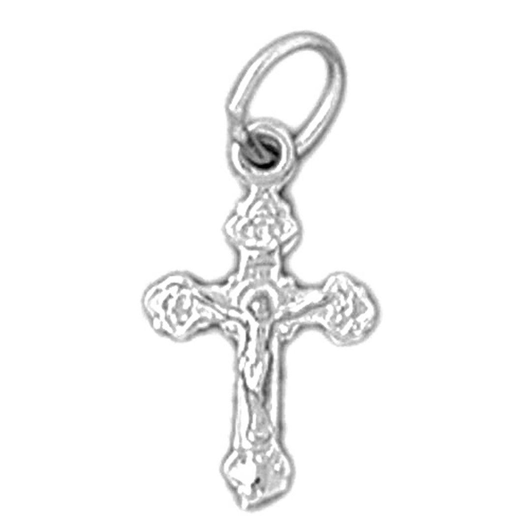 14K or 18K Gold Budded Crucifix Pendant