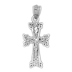 14K or 18K Gold Budded Crucifix Pendant