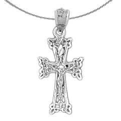 14K or 18K Gold Budded Crucifix Pendant