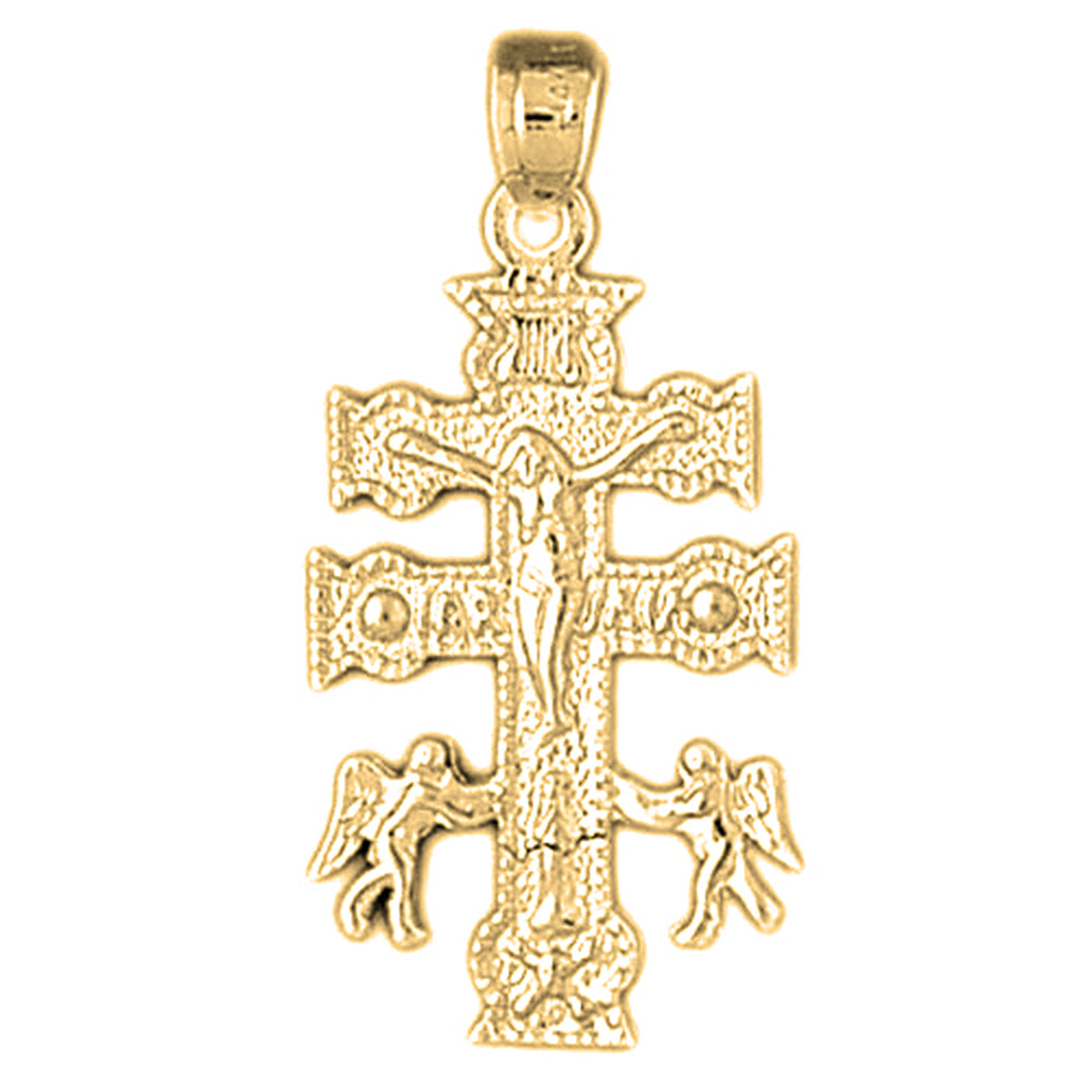 10K, 14K or 18K Gold Caravaca Crucifix Pendant