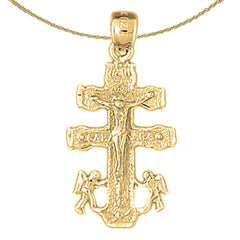 14K or 18K Gold Caravaca Crucifix Pendant