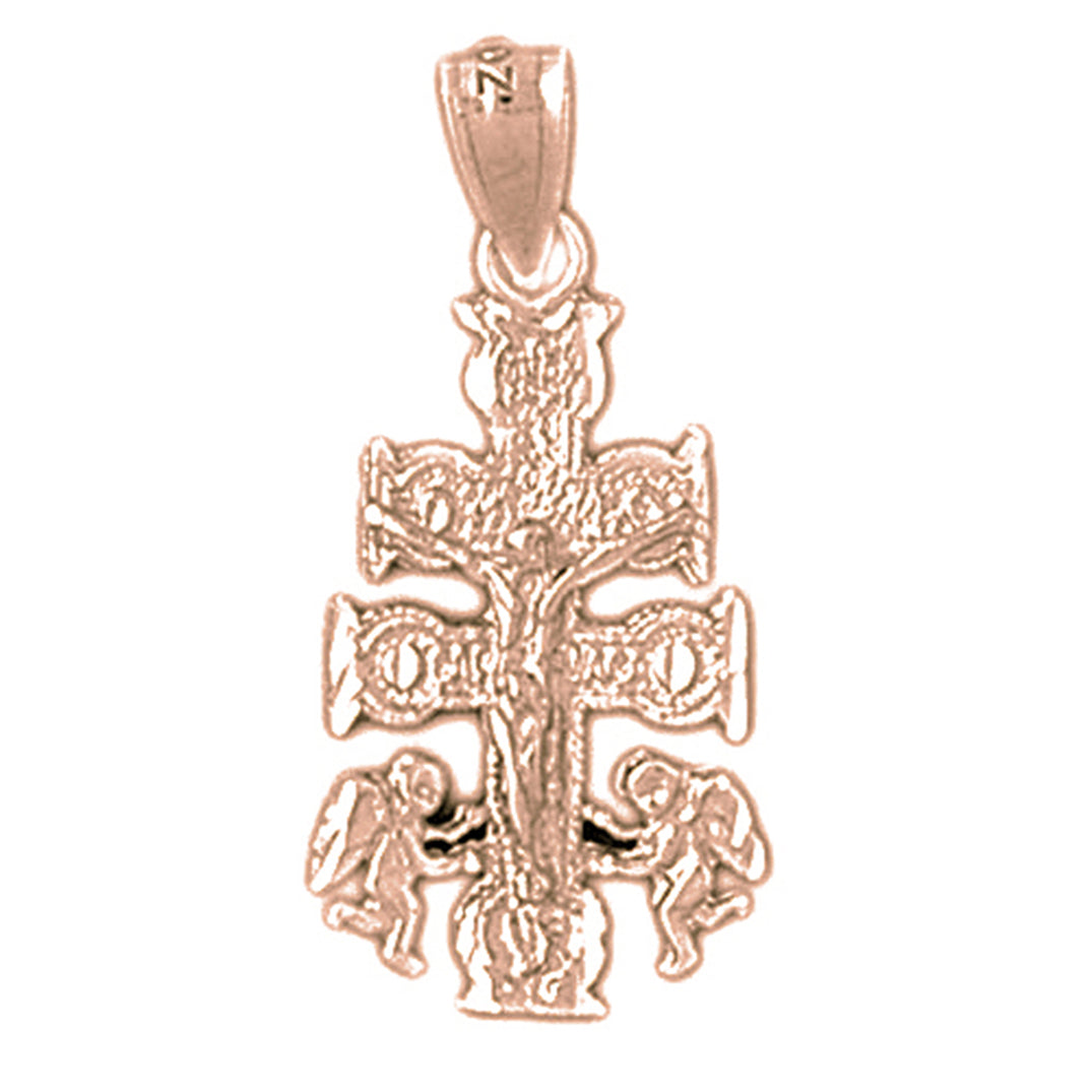 14K or 18K Gold Caravaca Crucifix Pendant