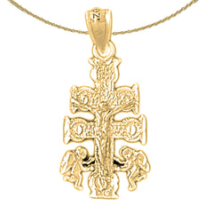 14K or 18K Gold Caravaca Crucifix Pendant