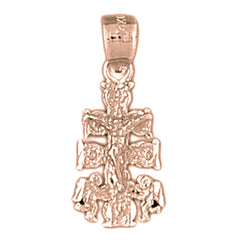 14K or 18K Gold Caravaca Crucifix Pendant