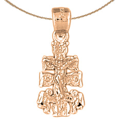 14K or 18K Gold Caravaca Crucifix Pendant