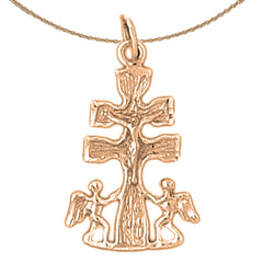 14K or 18K Gold Caravaca Crucifix Pendant