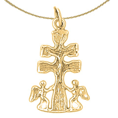 14K or 18K Gold Caravaca Crucifix Pendant