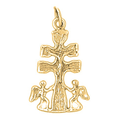 14K or 18K Gold Caravaca Crucifix Pendant