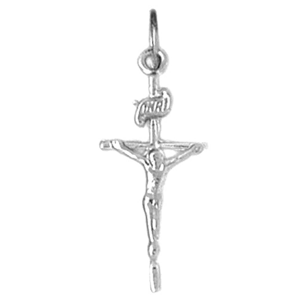 14K or 18K Gold INRI Crucifix Pendant