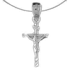 14K or 18K Gold Hollow INRI Crucifix Pendant