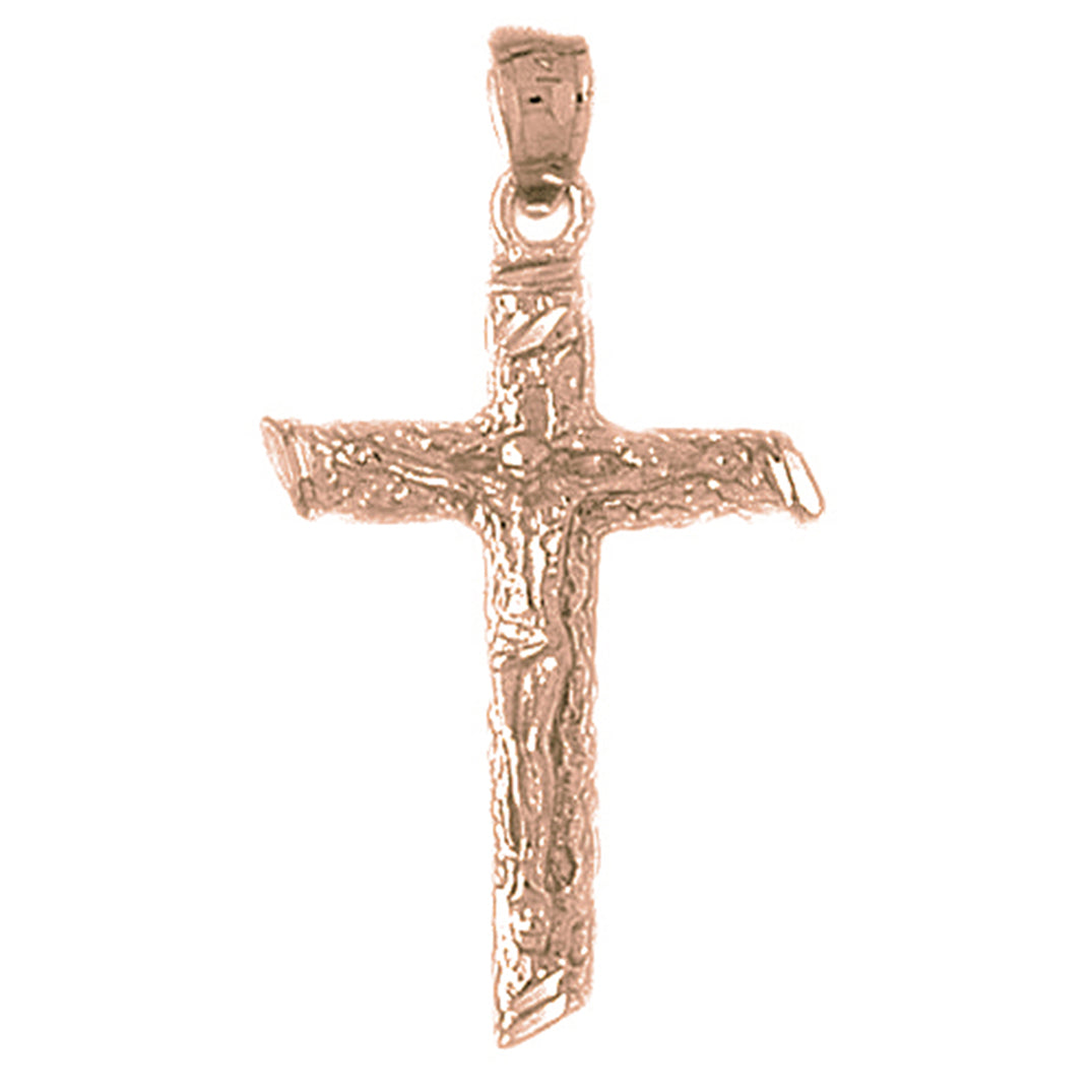 10K, 14K or 18K Gold Hollow Latin Crucifix Pendant