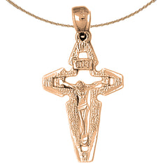 10K, 14K or 18K Gold INRI Crucifix Pendant