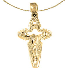 10K, 14K or 18K Gold INRI Crucifix Pendant