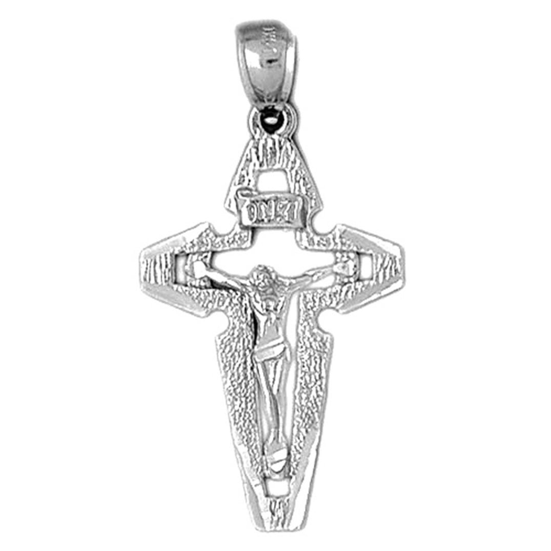 10K, 14K or 18K Gold INRI Crucifix Pendant