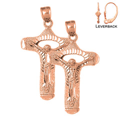 Pendientes Crucifijo de Oro de 14K o 18K