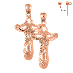 Pendientes Crucifijo de Oro de 14K o 18K