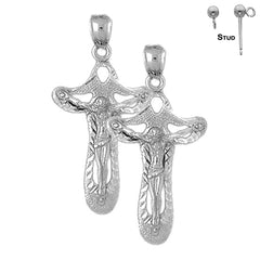 14K or 18K Gold Crucifix Earrings