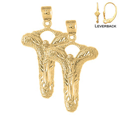 Pendientes Crucifijo de Oro de 14K o 18K