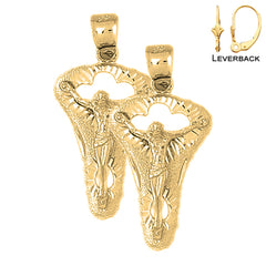 14K or 18K Gold Crucifix Earrings